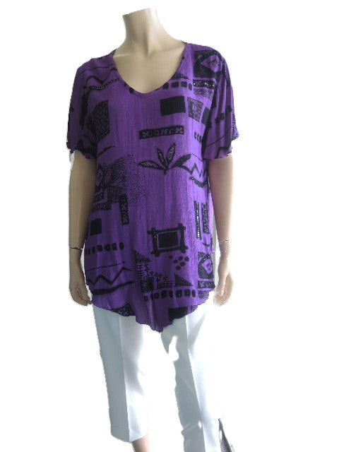 Kita Ku Purple Crinkle Rayon Top