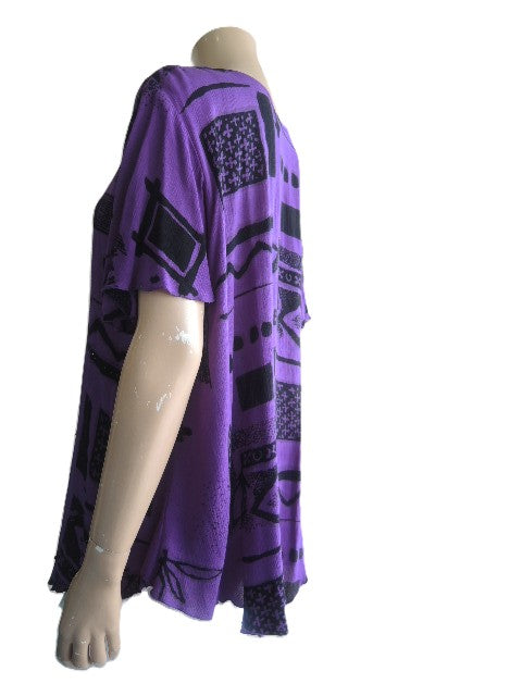 Kita Ku Purple Crinkle Rayon Top