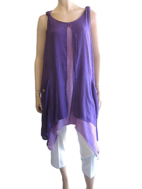 Purple Cotton and Silk Top