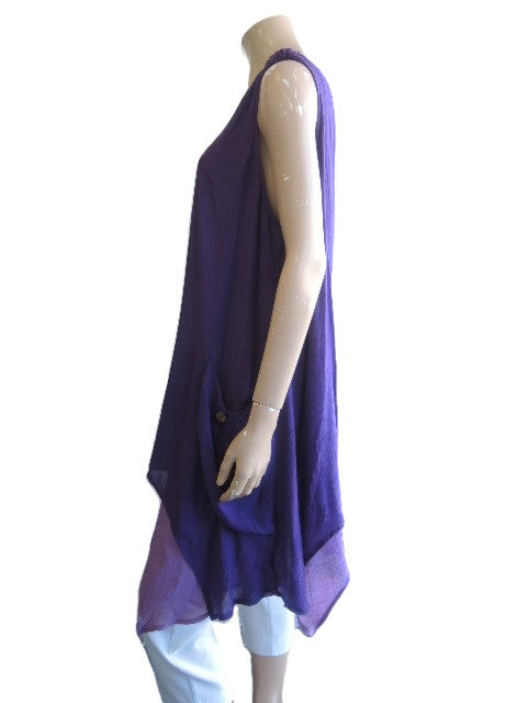 Purple Cotton and Silk Top