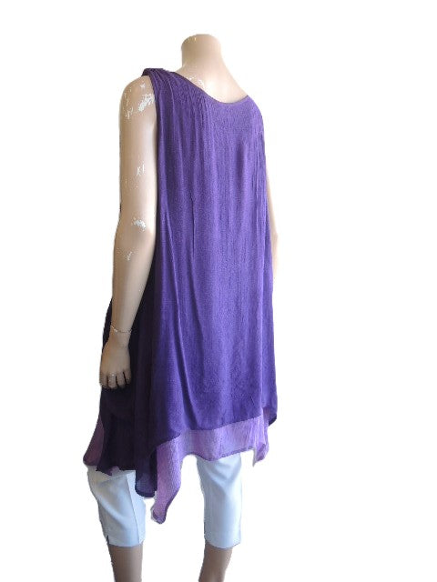 Purple Cotton and Silk Top