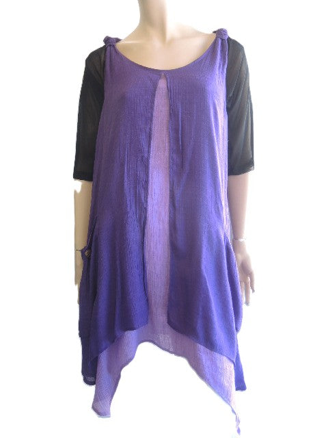 Purple Cotton and Silk Top