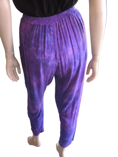 Kita Ku Purple Crinkle Rayon Pants