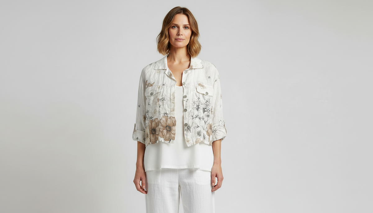 E'Talia Linen Crop Jacket (2 Colours)