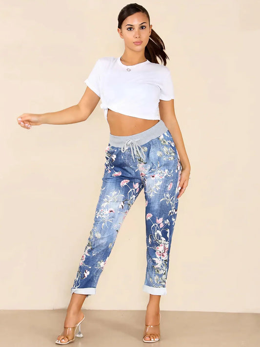 Italian Stretch Printed Cotton Jogger