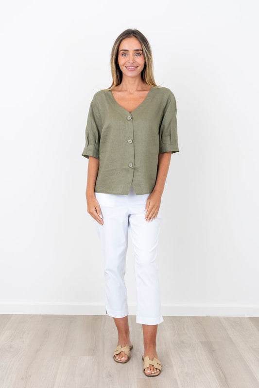 Maglia Linen Top (Coffee only)
