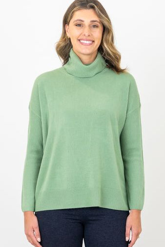 Bromley Soft Knit Cowl Neck Jumper (Black or Pea)