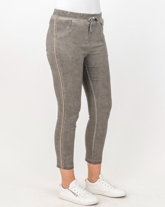 Maglia Stretch Embellished Pants (Mocha or Denim)
