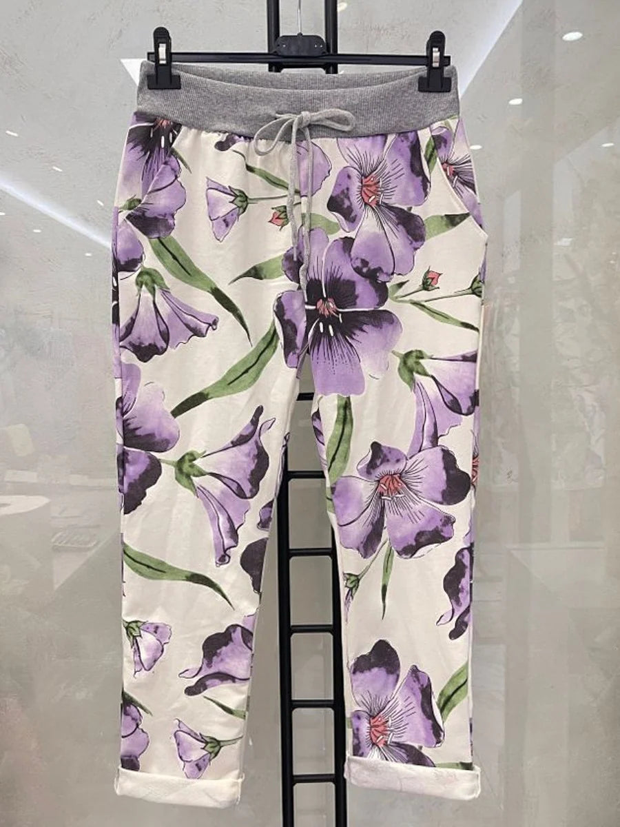 Italian Tulip Stretch Cotton Joggers