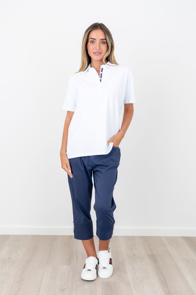 Renoma Cotton Polo Top (White only)
