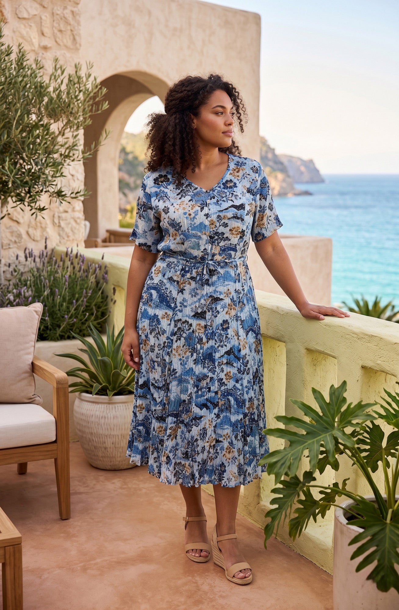 Orientique Godet Style Dress