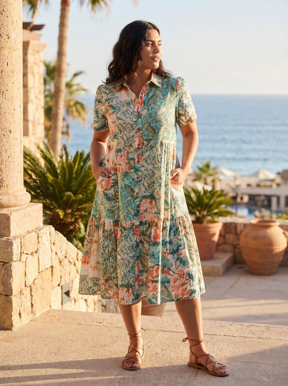 Orientique Long Patch Dress