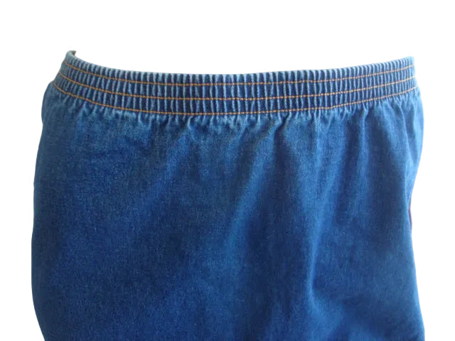 Stretch Denim Knee Length Skirt
