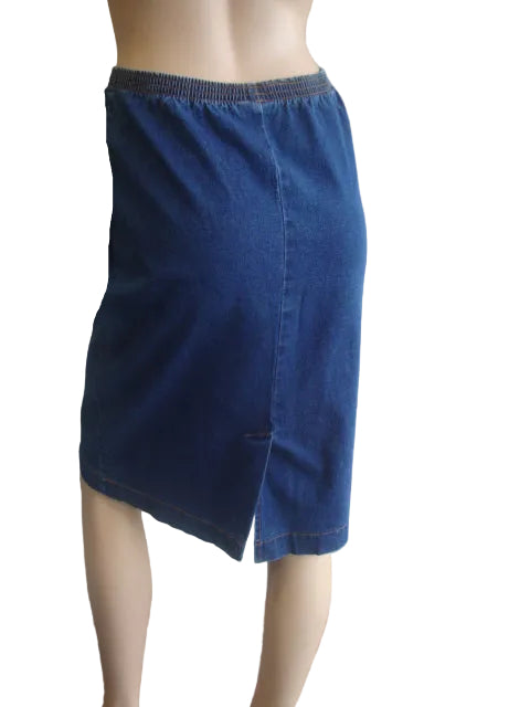 Stretch Denim or Stretch Drill Knee Length Skirt