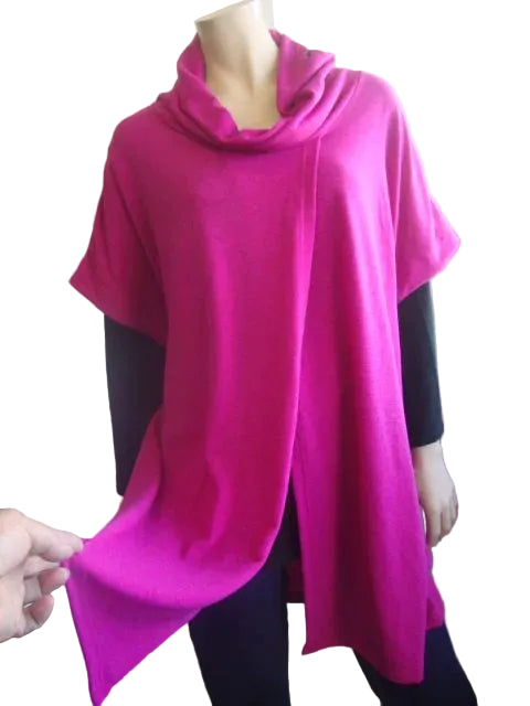 Split Front Warmer Feel Sleeveless Top (Many Colours)