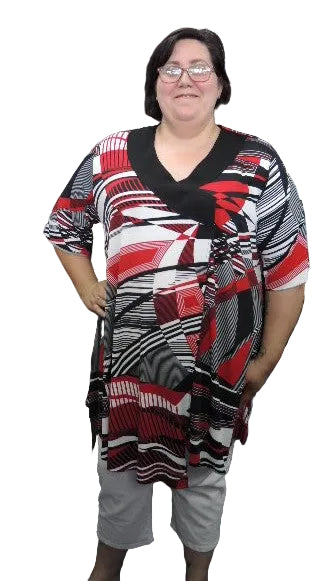 Shelz V Neck Stretch Top