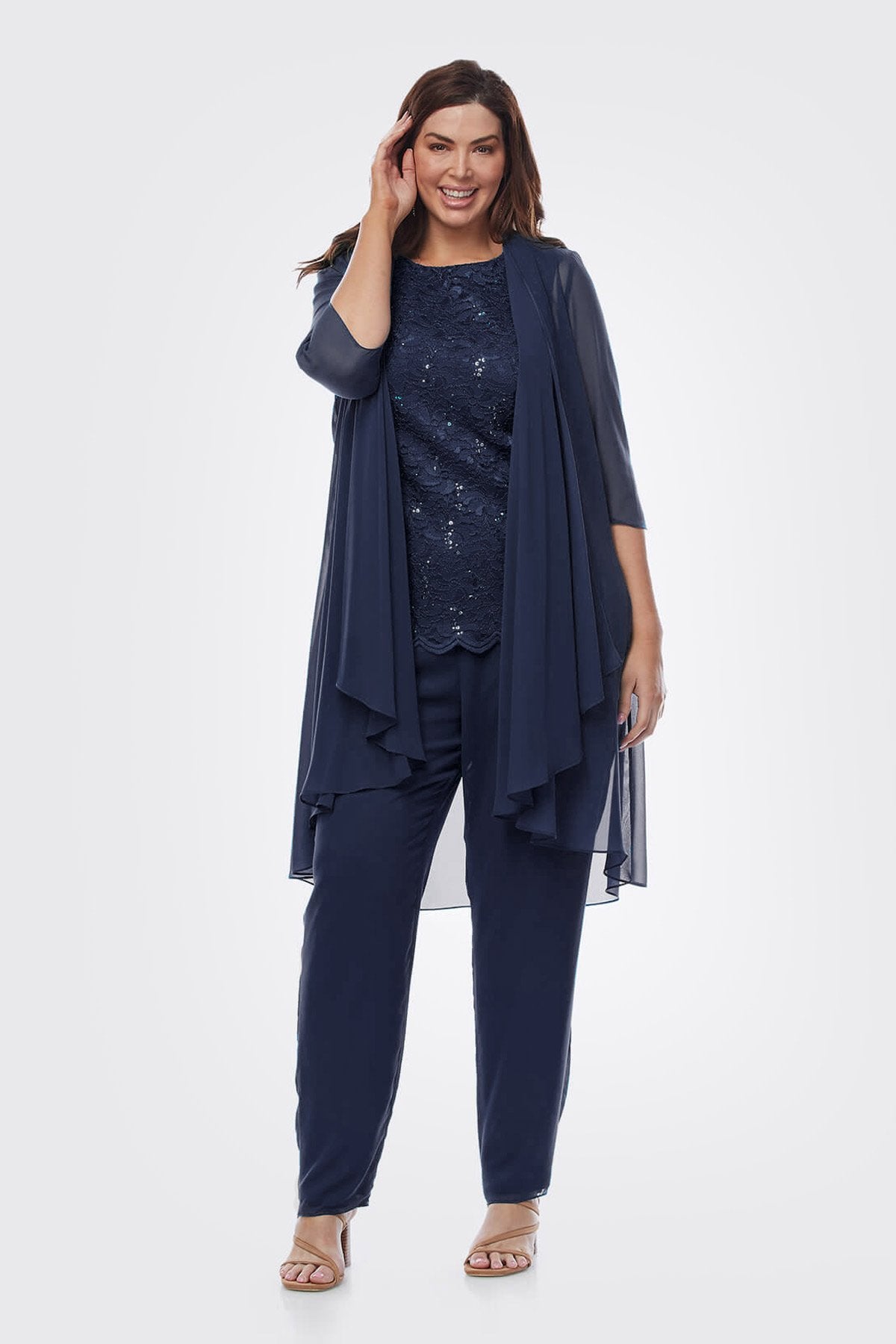 Layla Jones Pant Suit (Navy, Sapphire (Teal), Emerald or Mulberry)