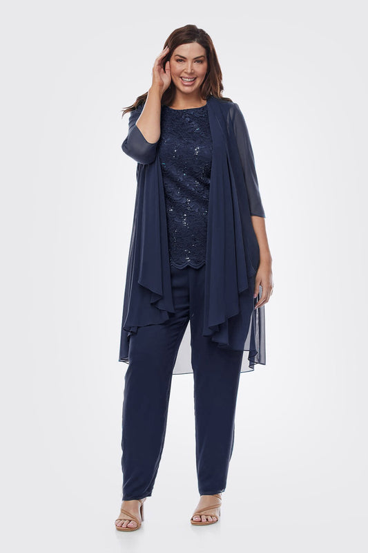 Layla Jones Pant Suit (Navy, Sapphire (Teal), Emerald or Mulberry)