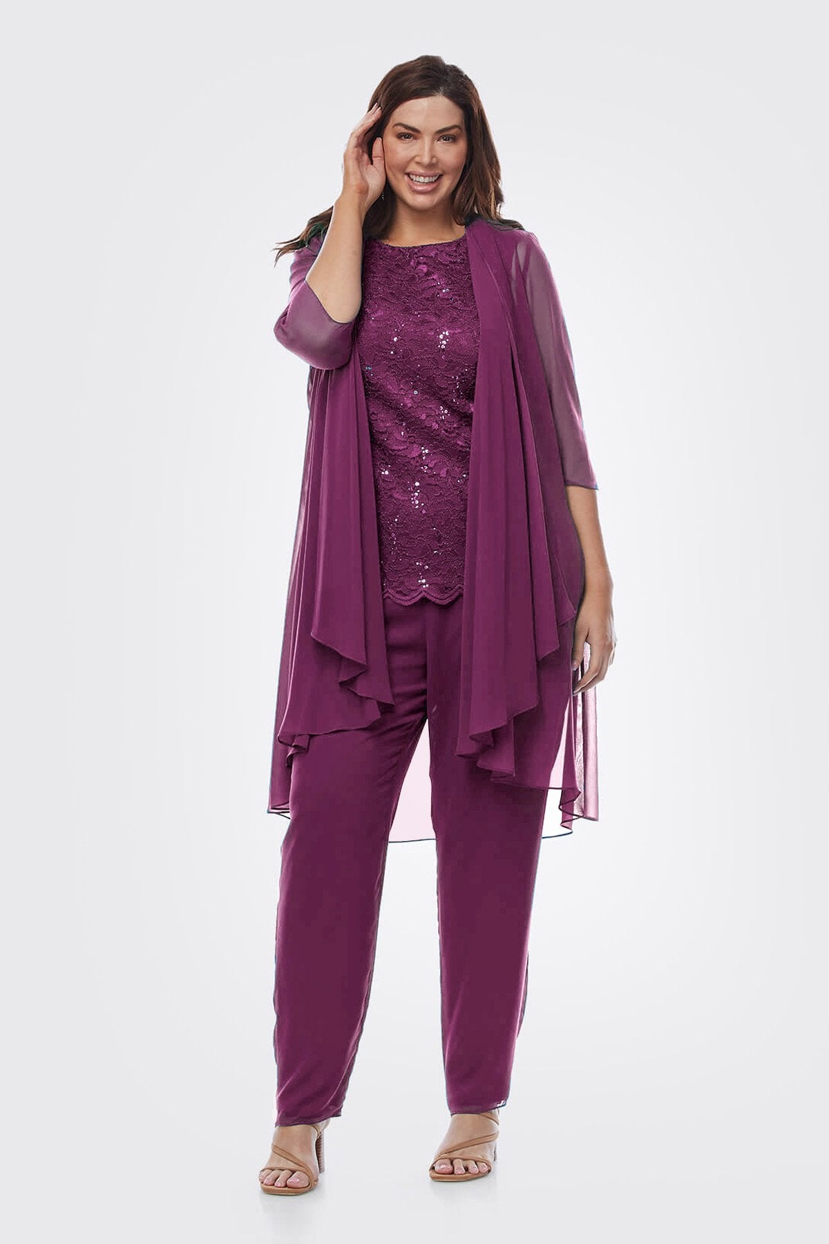 Layla Jones Pant Suit (Navy, Sapphire (Teal), Emerald or Mulberry)